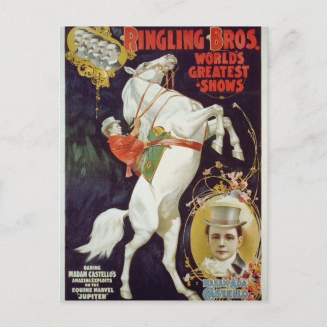 Cartão Postal Vaudeville, espetáculos do Circus (Frente)