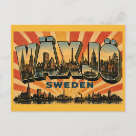 Cartão Postal Växjö Suécia Lagos & Ruínas