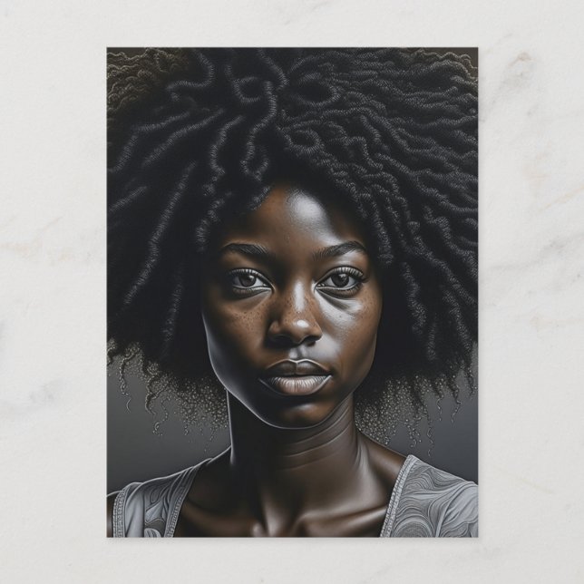 Cartão Postal Vazio de Arte Ai, uma mulher africana americana (Frente)