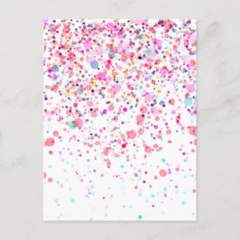 Cartão Postal Vazio de Confetti Colorida em Qualquer Ocasião