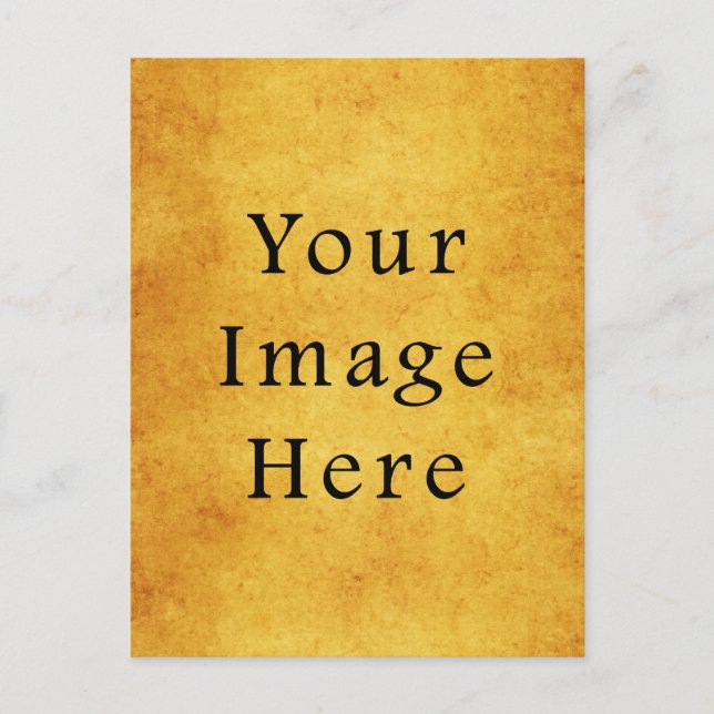 Cartão Postal Vazio de Papel Dourado para Pergaminho de Colheita (Frente)