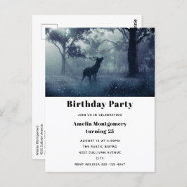 Cartão Postal Veado com galhos na Floresta Sombria