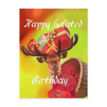 Veado com presentes em anos atrasados.