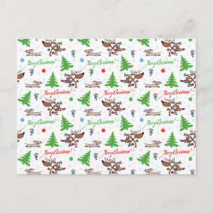 Cartão Postal veado de natal louco