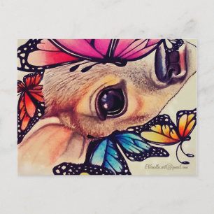 Cartão Postal _Veado LiL e Borboletas_
