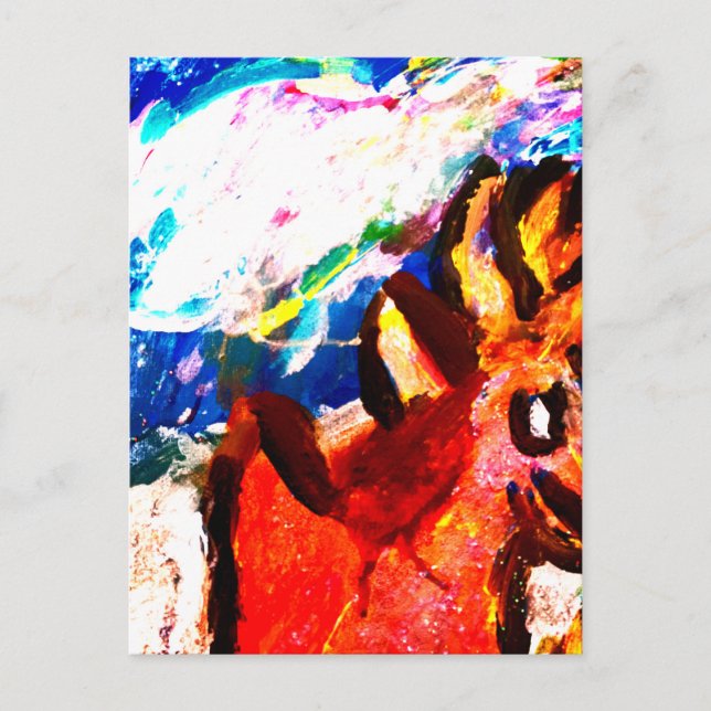 Cartão Postal Veado no inverno (Frente)