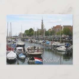 Cartão postal Veere old Harbor Zeeland Holland