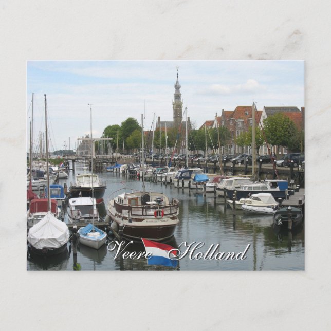 Cartão postal Veere old Harbor Zeeland Holland (Frente)