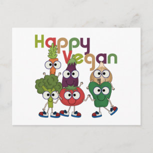Cartão Postal Vegan feliz