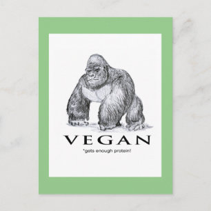 Cartão Postal Vegan gorilla ganha bastante proteína.