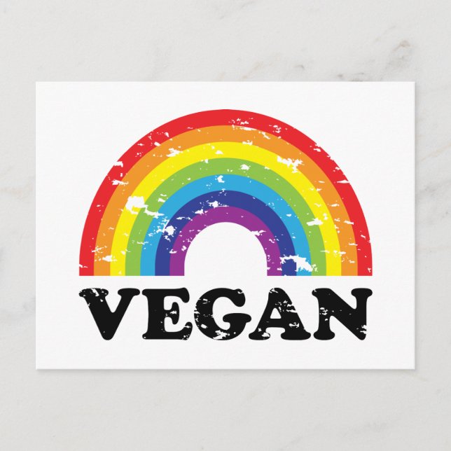 Cartão Postal Vegan Rainbow (Frente)