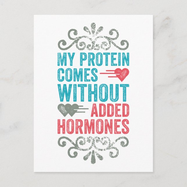 Cartão Postal Vegan Sem Hormonas Adicionadas (Frente)