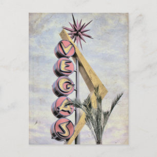 Cartão Postal Vegas Retro Nevada Sinal Las Vegas