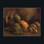 Cartão Postal Vegetais e Frutas de Vincent van Gogh<br><div class="desc">Ainda a Vida com Vegetais e Frutas de Vincent van Gogh é um apos impressionismo de arte de última geração que ainda apresenta várias comidas, frutas e vegetais em uma cozinha. Peras, maçãs, alface, nabos, batatas e outros vegetais sazonais de outono prontos para cozinhar. Sobre o artista: Vincent Willem van...</div>