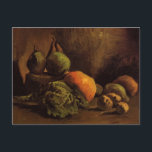 Cartão Postal Vegetais e Frutas de Vincent van Gogh<br><div class="desc">Ainda a Vida com Vegetais e Frutas de Vincent van Gogh é um apos impressionismo de arte de última geração que ainda apresenta várias comidas, frutas e vegetais em uma cozinha. Peras, maçãs, alface, nabos, batatas e outros vegetais sazonais de outono prontos para cozinhar. Sobre o artista: Vincent Willem van...</div>