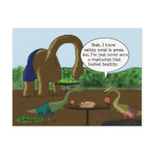 Vegetariano contra o dinossauro engraçado do