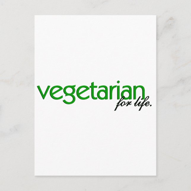 Cartão Postal Vegetariano para a Vida (Frente)