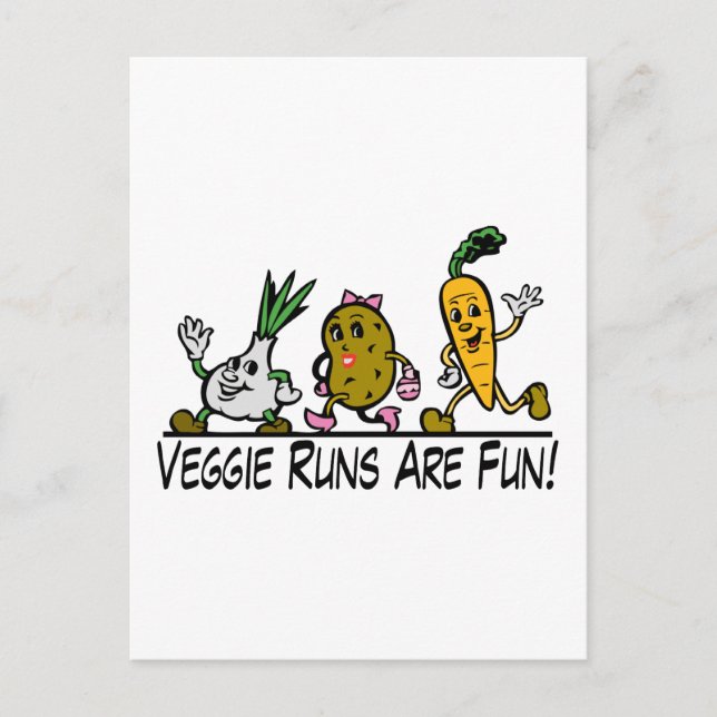 Cartão Postal Veggie Runs (Frente)
