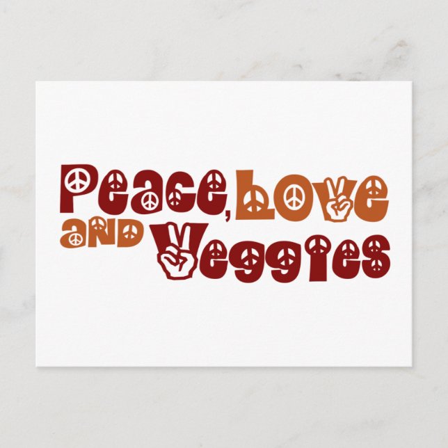 Cartão Postal Veggies de Paz e Amor (Frente)