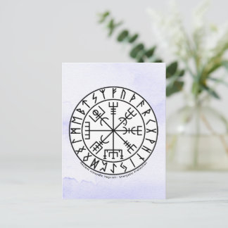Cartão Postal Vegvisir Viking Compass Symbol Design