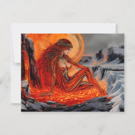 Cartão Postal "Veias do vulcão" - Retrato de mulher vulcânica
