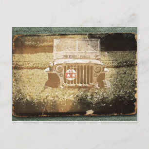 Cartão Postal Veículo Militar de MP Antigo