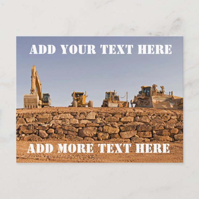 Cartão Postal Veículos de Construção Panorama (Frente)