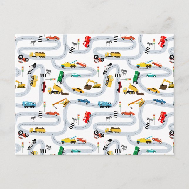 Cartão Postal Veículos de Transporte Carros e Caminhões Tráfego  (Frente)