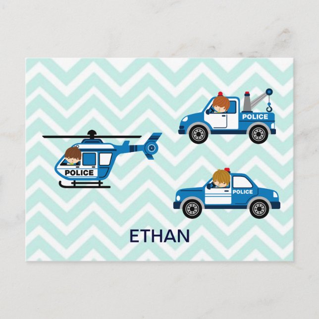 Cartão Postal Veículos Helicópteros da Polícia em Chevron (Frente)