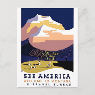 Cartão Postal Veja a América - Bem-vindo a Montana