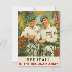Cartão Postal Veja Tudo no Exército Regular Recrutamento de Vint