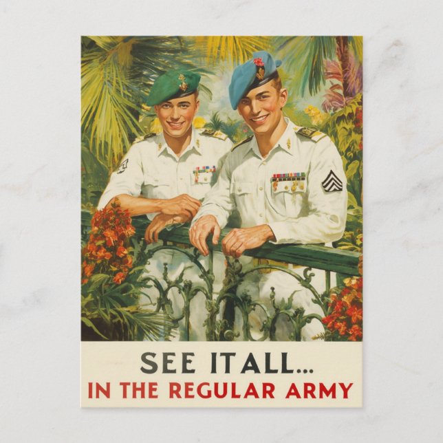 Cartão Postal Veja Tudo no Exército Regular Recrutamento de Vint (Frente)