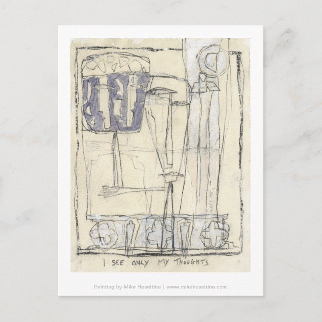 Cartão Postal Vejo apenas os meus pensamentos (Frente)