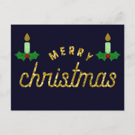 Cartão Postal Vela de Natal com brilho
