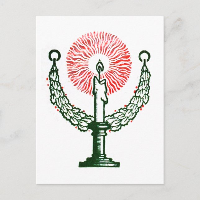 Cartão Postal Vela de Natal Tradicional (Frente)