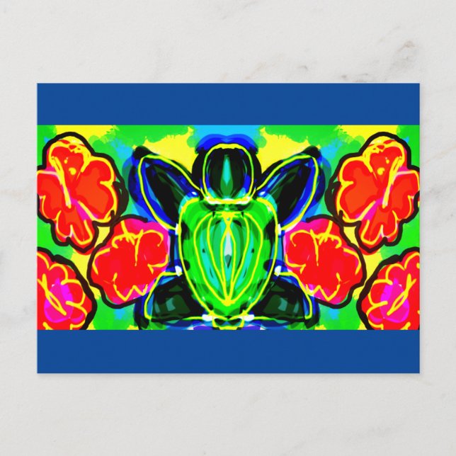 Cartão Postal Vela do pilar da bebida de tartaruga marinha (Frente)