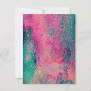 Cartão Postal "Vela Eetérea" - Abstrato de Azul-Teal Rosa