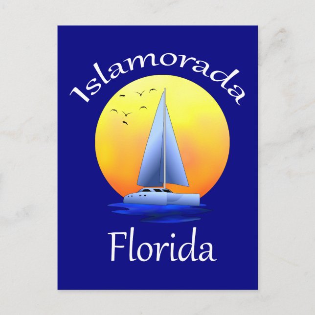 Cartão Postal Vela em Islamorada Florida Keys (Frente)