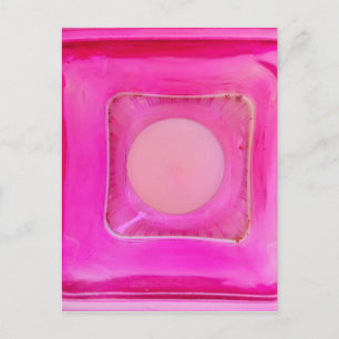 Cartão Postal Vela, Luz de Amor Rosa Suave