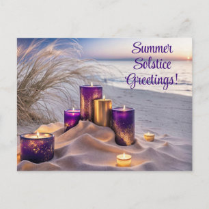 Cartão Postal Velas de Boas Festas do Solstício de Verão na Prai