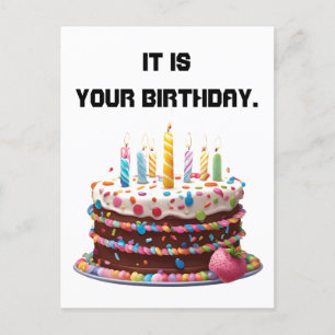 Cartão Postal Velas de Bolo de Aniversário Personalizadas Celebr