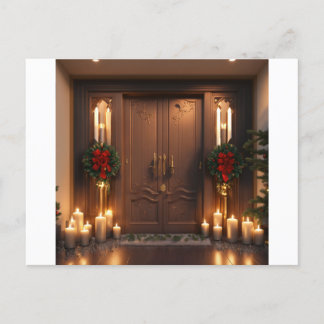 Cartão Postal Velas de Natal de portas duplas 3D assombrosas