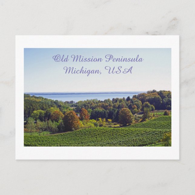 cartão postal: "VELHA MISSÃO PENINSULA/MICHIGAN" (Frente)