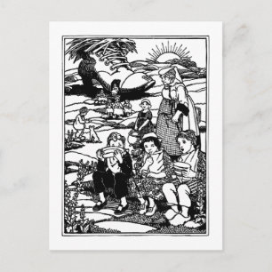 Cartão Postal Velha Mulher e Calçado Rhyme