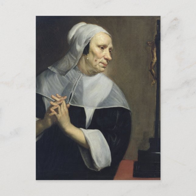 Cartão Postal Velha Mulher Rezando (Frente)