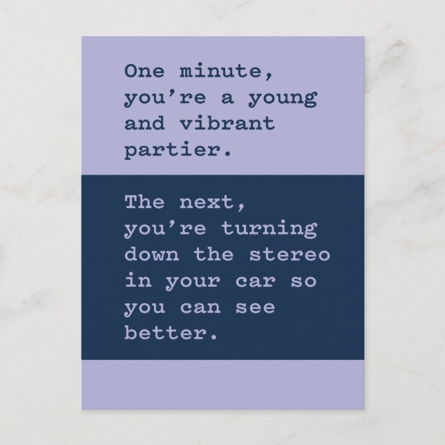 Cartão Postal Velhice Birthday: abaixe a música para ver (Frente)