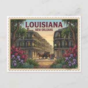 Cartão Postal Velho Bairro Francês de Nova Orleans Louisiana