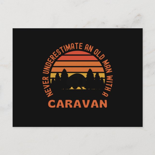 Cartão Postal Velho Caravana Engraçado Caravana (Frente)