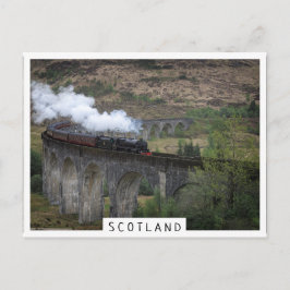 Cartão Postal Velho comboio a vapor em Glenfinnan Viaduct