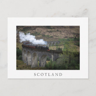 Cartão Postal Velho comboio a vapor em Glenfinnan Viaduct